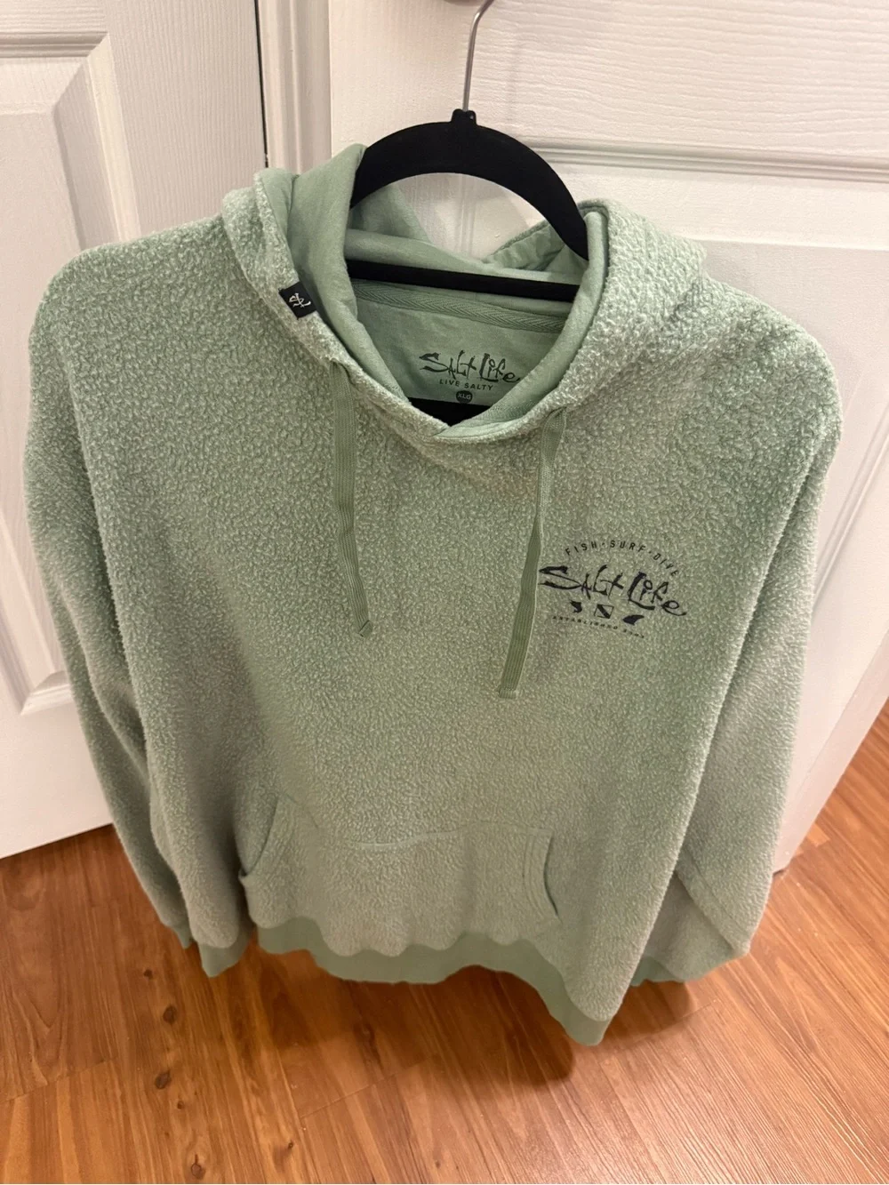 Salt Life Men’s Sage Green Sherpa Pullover Hoodie xl. New